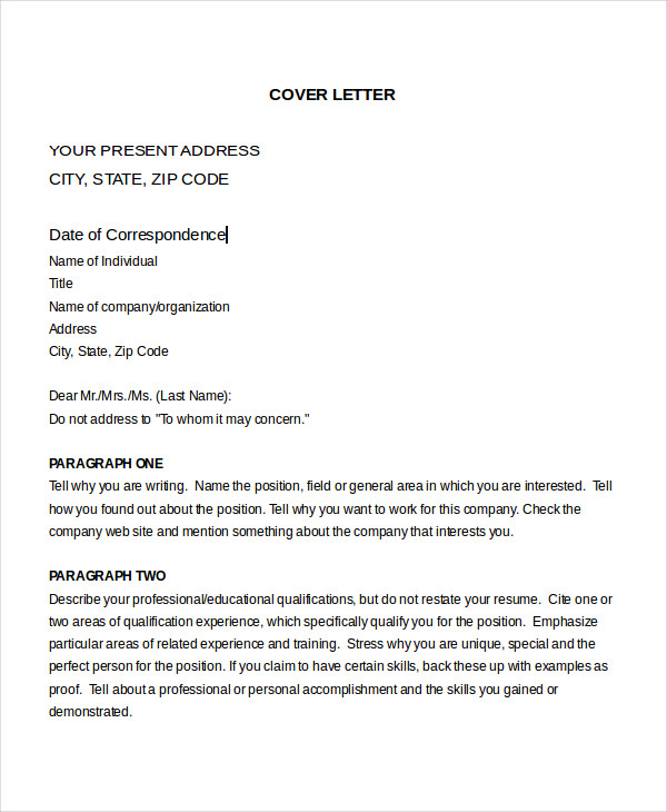 best cover letter for job pdf