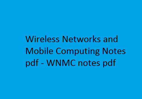 mobile computing pdf notes for mca